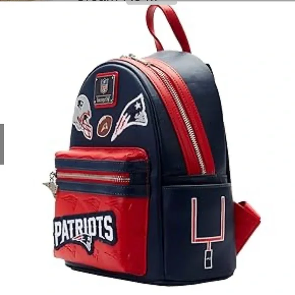 Loungefly Patriots Red and Navy Backpack - Picture 2 of 4